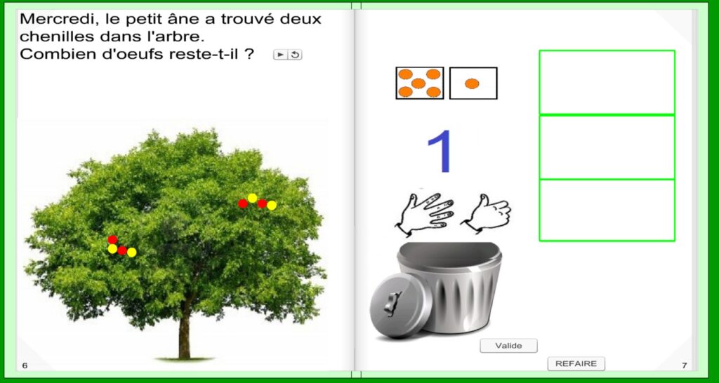 Les mathématiques en maternelle avec les TICE, album à calculer