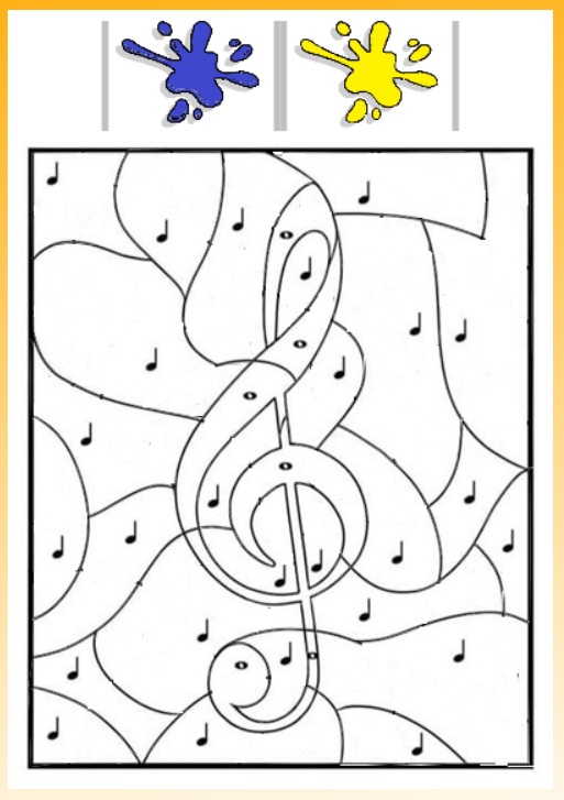 En maternelle un coloriage,de la clé de sol
