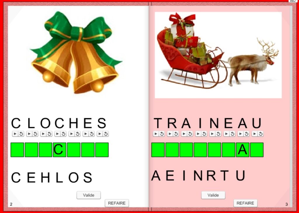 Maternelle Noël lecture exercices TICE