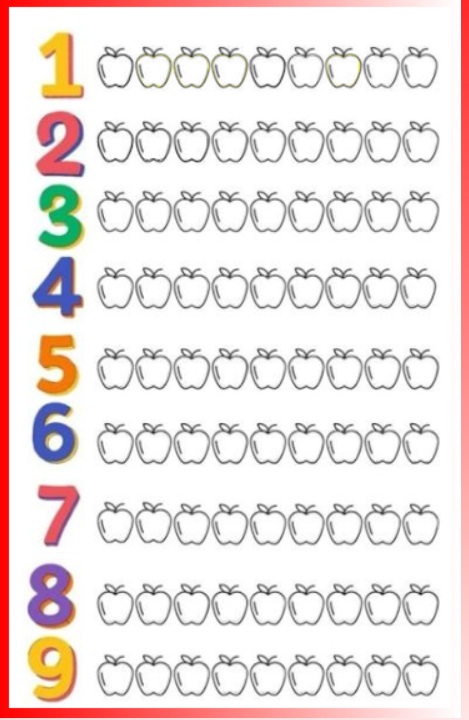 mathématiques, 1 à 9, réaliser des collections