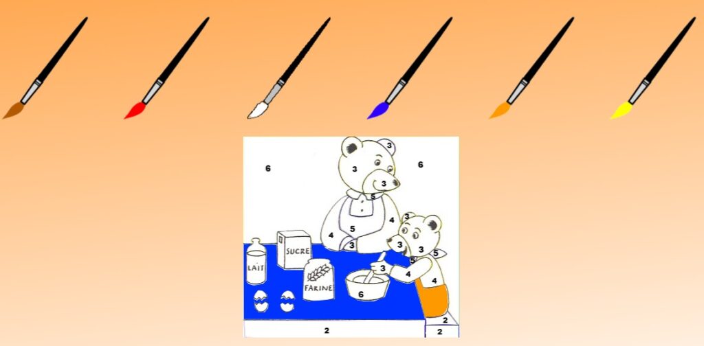 Pour réviser les chiffres de 2 à 6 en maternelle avec Petit Ours Brun et les TICE.